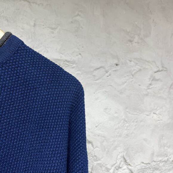 Structure Roll neck Sweater Cotton Ramie Textured Fisherman Boxy Vintage 90s y2k - Picture 3 of 6